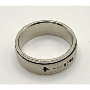 Stainless Steel Silvertone AC/DC Fidget Ring Fashion Jewelry